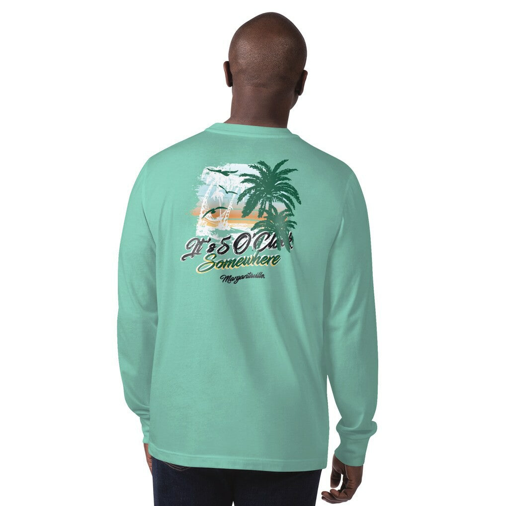 New York Jets Margaritaville It's Five O'Clock Somewhere Long Sleeve T-Shirt - Mint - NFL
