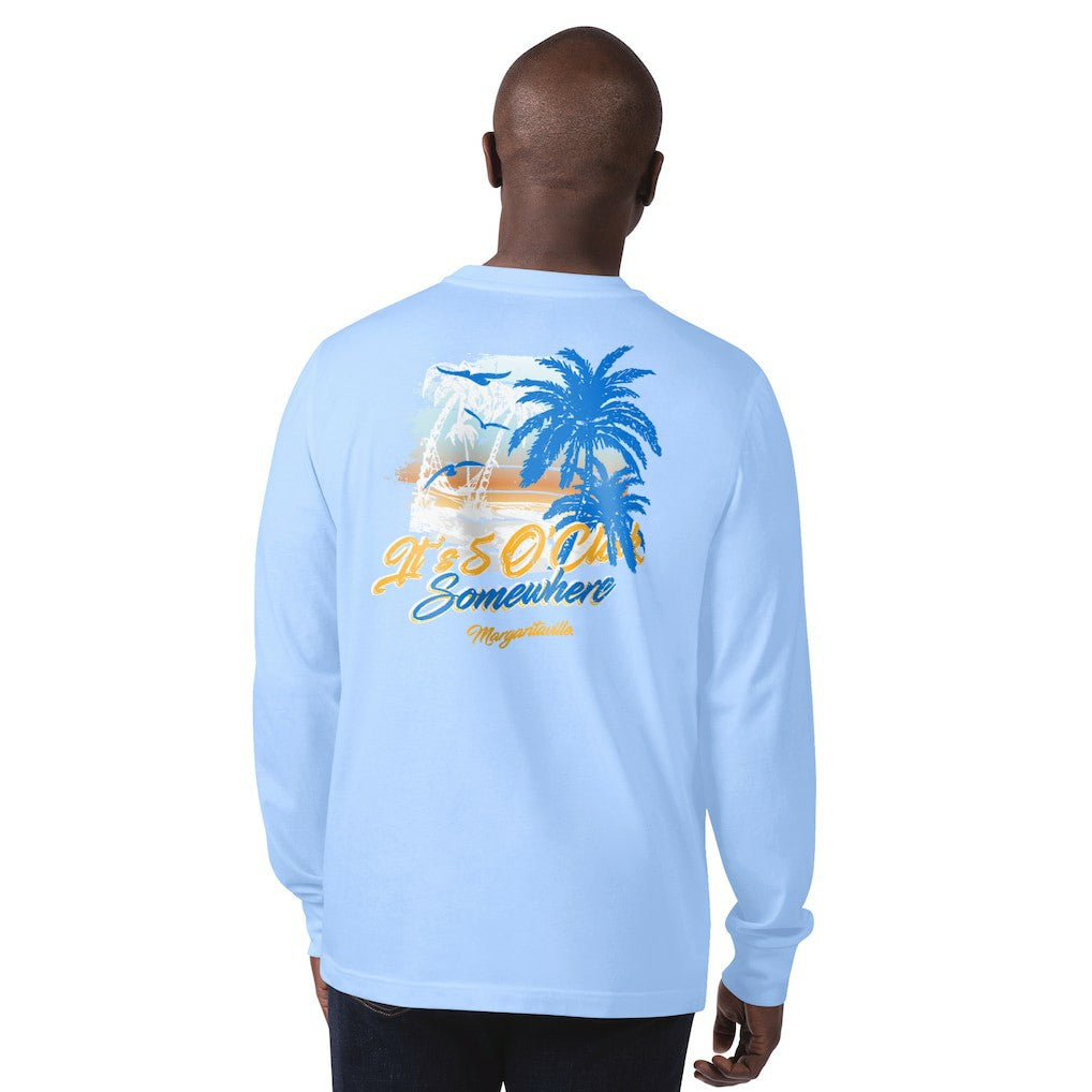 Los Angeles Chargers Margaritaville It's Five O'Clock Somewhere Long Sleeve T-Shirt - Light Blue - NFL