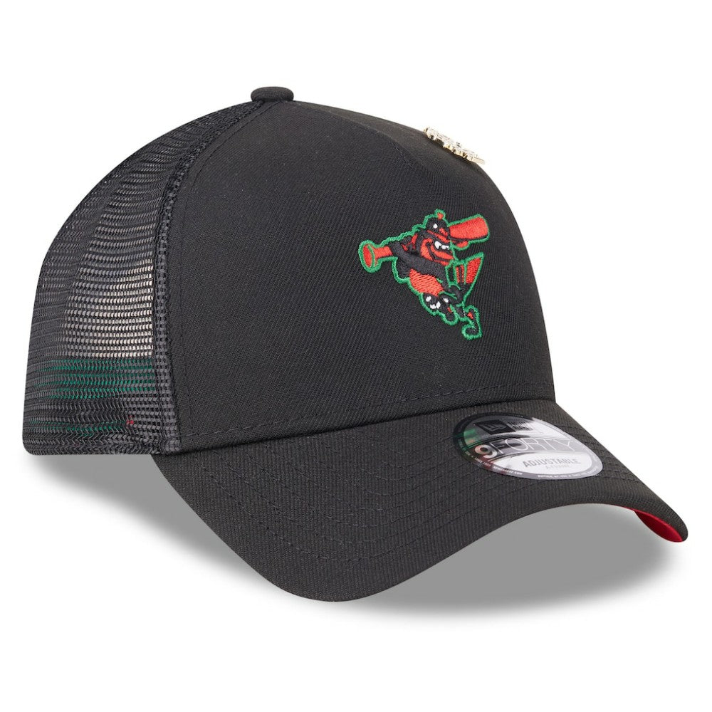 Baltimore Orioles New Era 2025 Big League Chew A-Frame 9FORTY Adjustable Trucker Hat Sale
