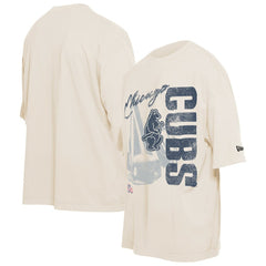 Chicago Cubs New Era Cooperstown Collection Oversized Throwback Distressed T-Shirt Outlet