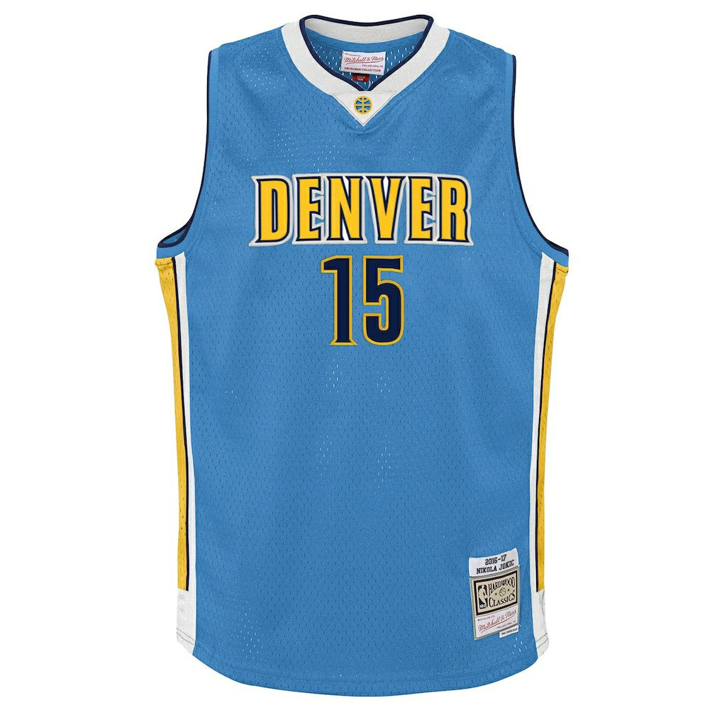 Mitchell & Ness Nikola Jokic Denver Nuggets Youth 2016/17 Hardwood Classics Swingman Jersey Light Blue