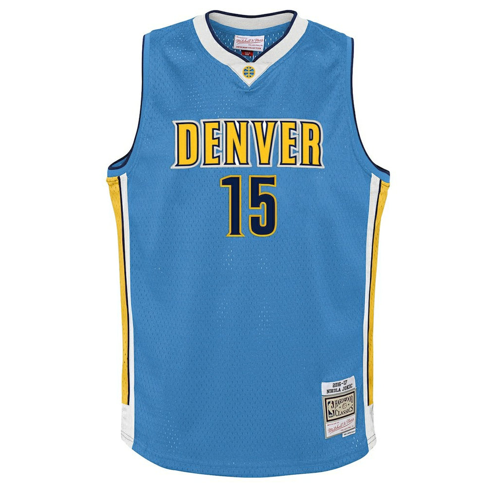 Mitchell & Ness Nikola Jokic Denver Nuggets Youth 2016/17 Hardwood Classics Swingman Jersey Light Blue