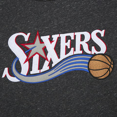 Philadelphia 76ers Hardwood Classics Blackout Collection Snow Washed Pullover Sweatshirt Black