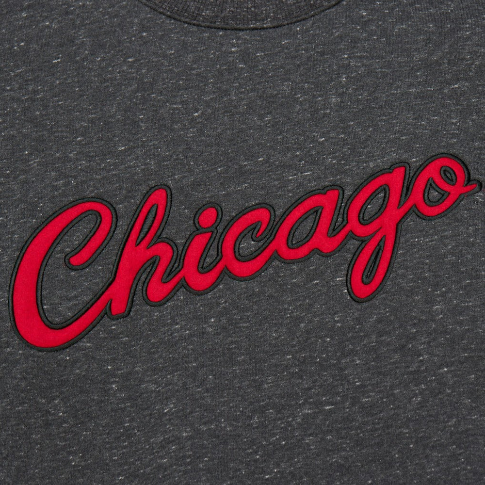 Chicago Bulls Hardwood Classics Blackout Collection Snow Washed Pullover Sweatshirt Black