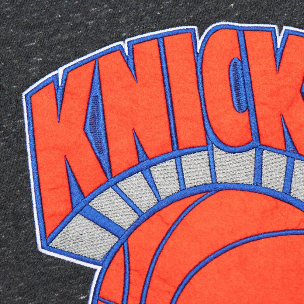 New York Knicks Hardwood Classics Blackout Collection Snow Washed Pullover Sweatshirt Black