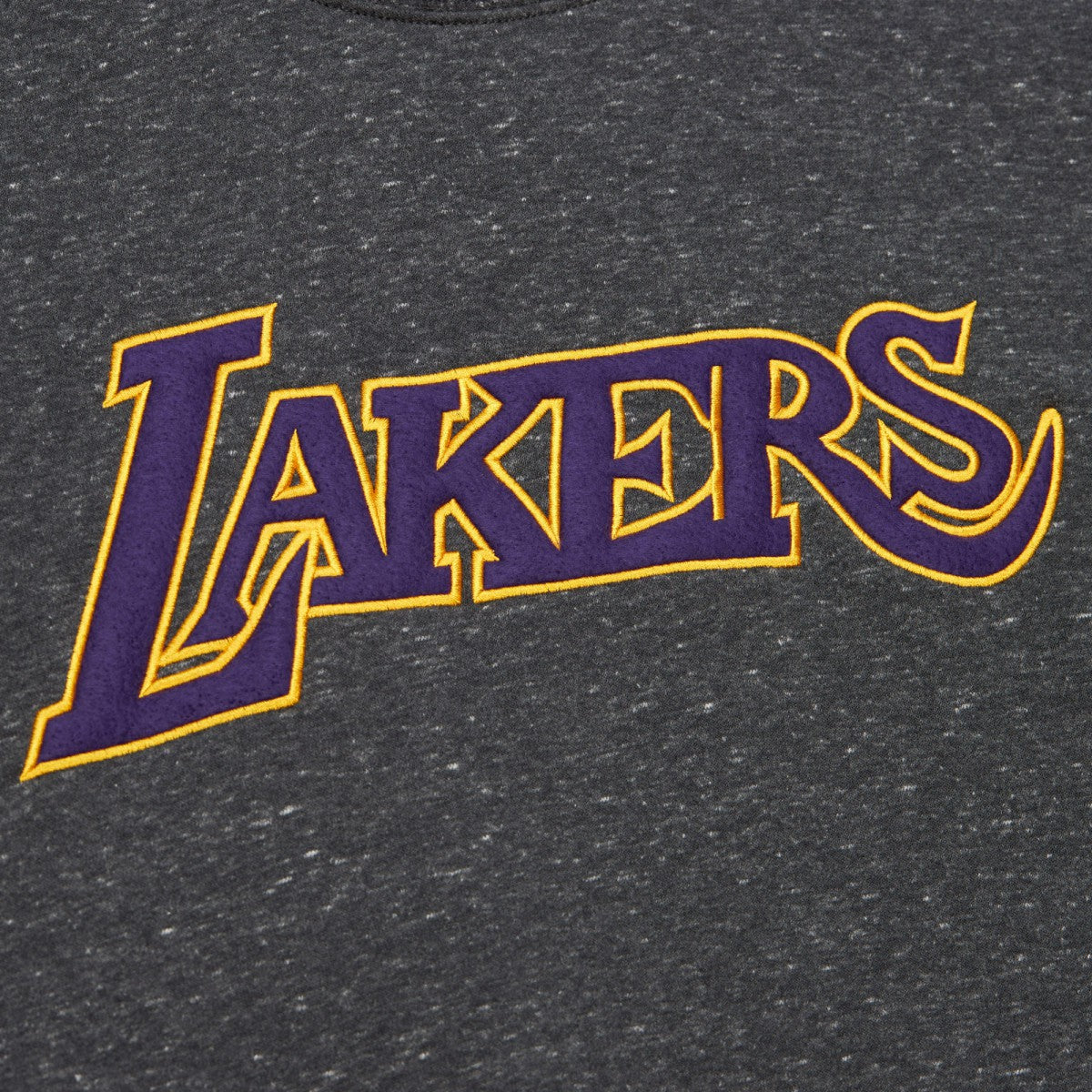 Mitchell & Ness Los Angeles Lakers Black Out Collection Snow Washed Vintage Logo Pullover Sweatshirt Black