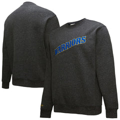 Mitchell & Ness Golden State Warriors Black Out Collection Snow Washed Vintage Logo Pullover Sweatshirt Black