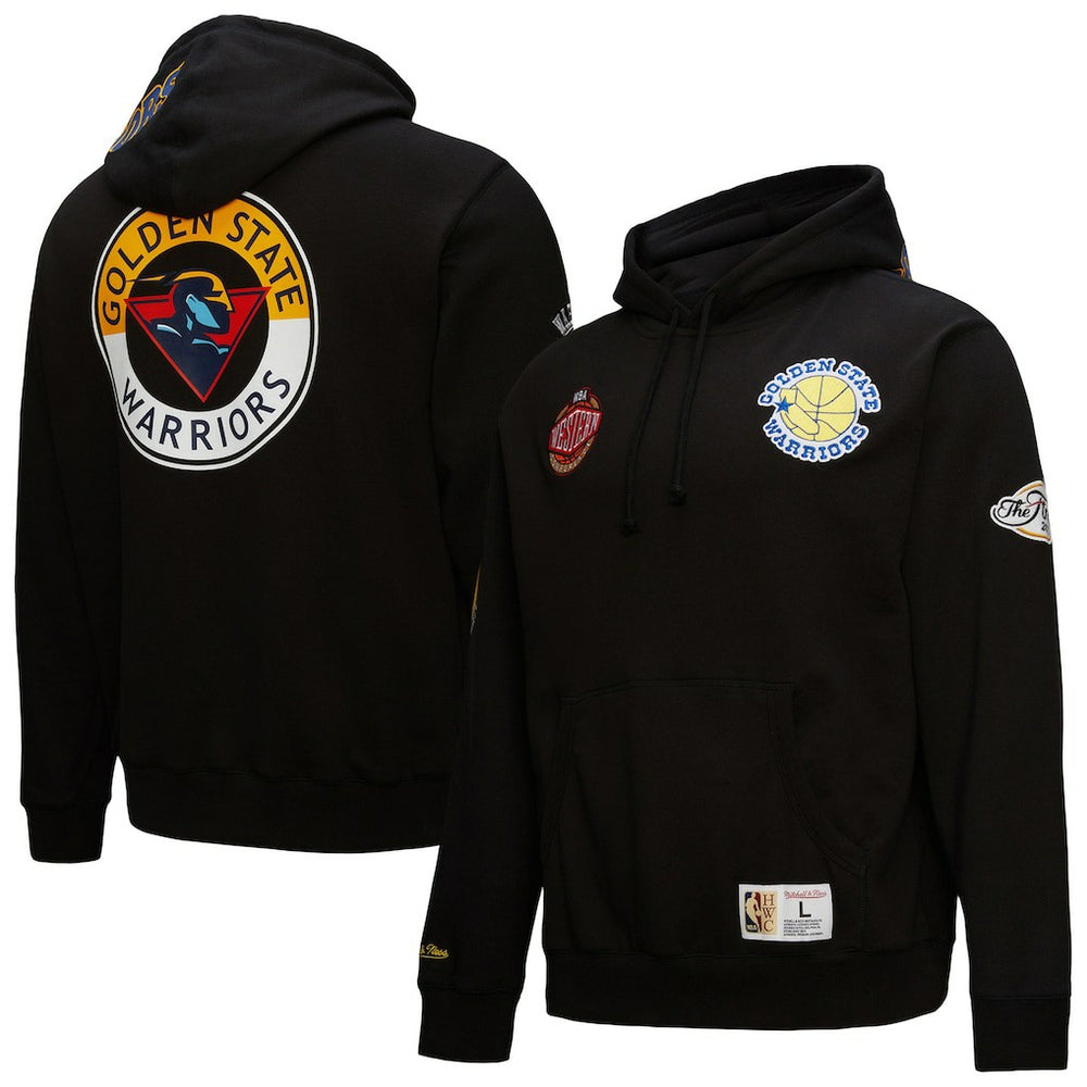 Mitchell & Ness Golden State Warriors Hardwood Classics Blackout Collection Pullover Hoodie Black