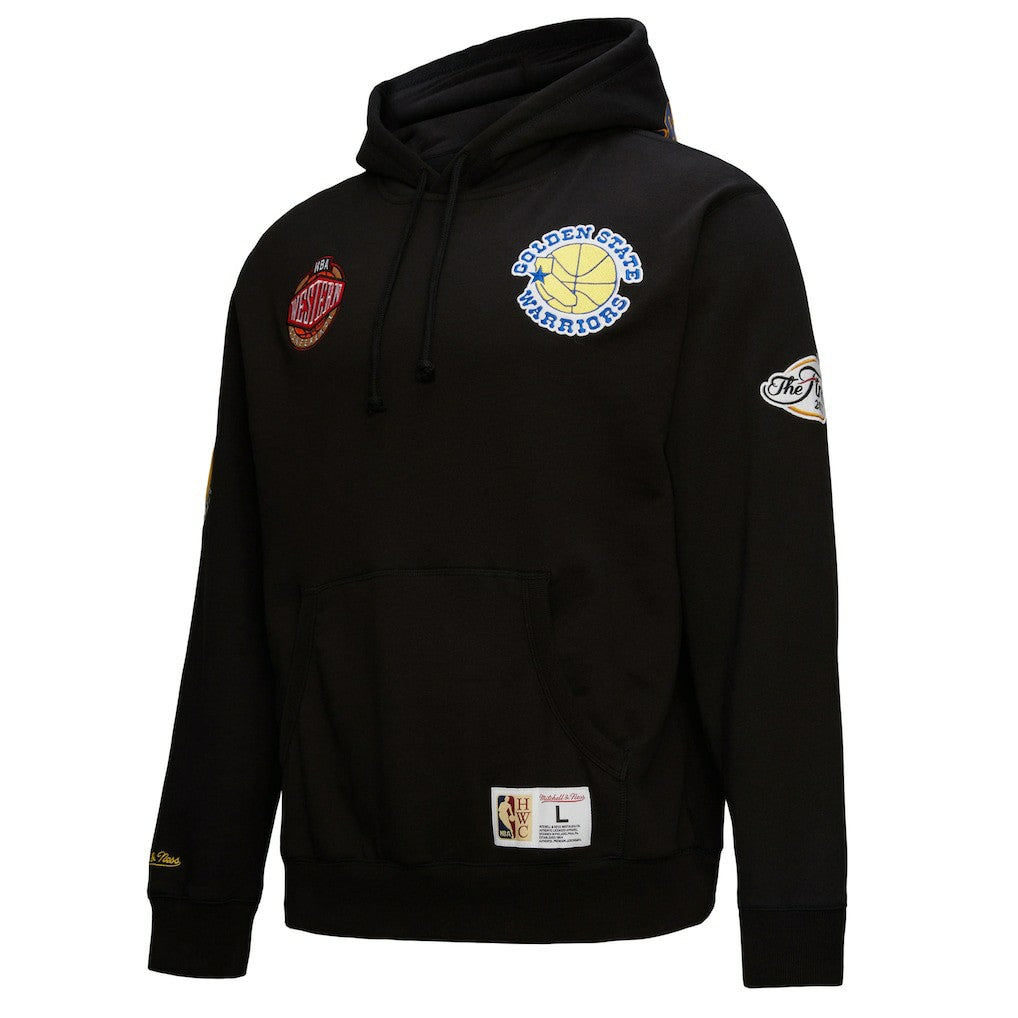 Mitchell & Ness Golden State Warriors Hardwood Classics Blackout Collection Pullover Hoodie Black