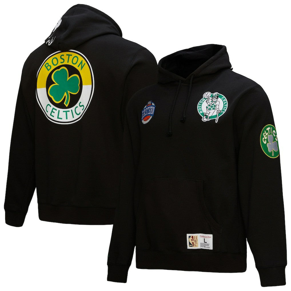 Mitchell & Ness Boston Celtics Hardwood Classics Blackout Collection Pullover Hoodie Black