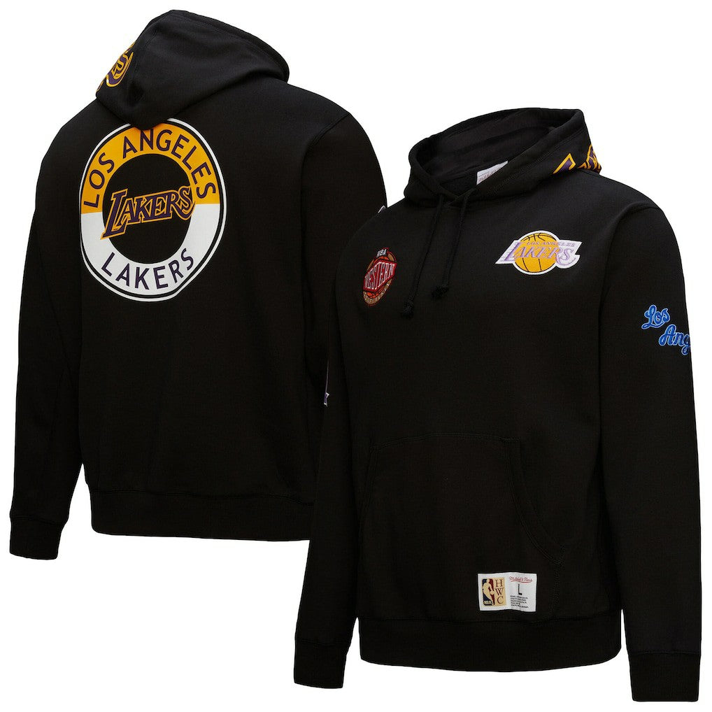 Mitchell & Ness Los Angeles Lakers Hardwood Classics Blackout Collection Pullover Hoodie Black