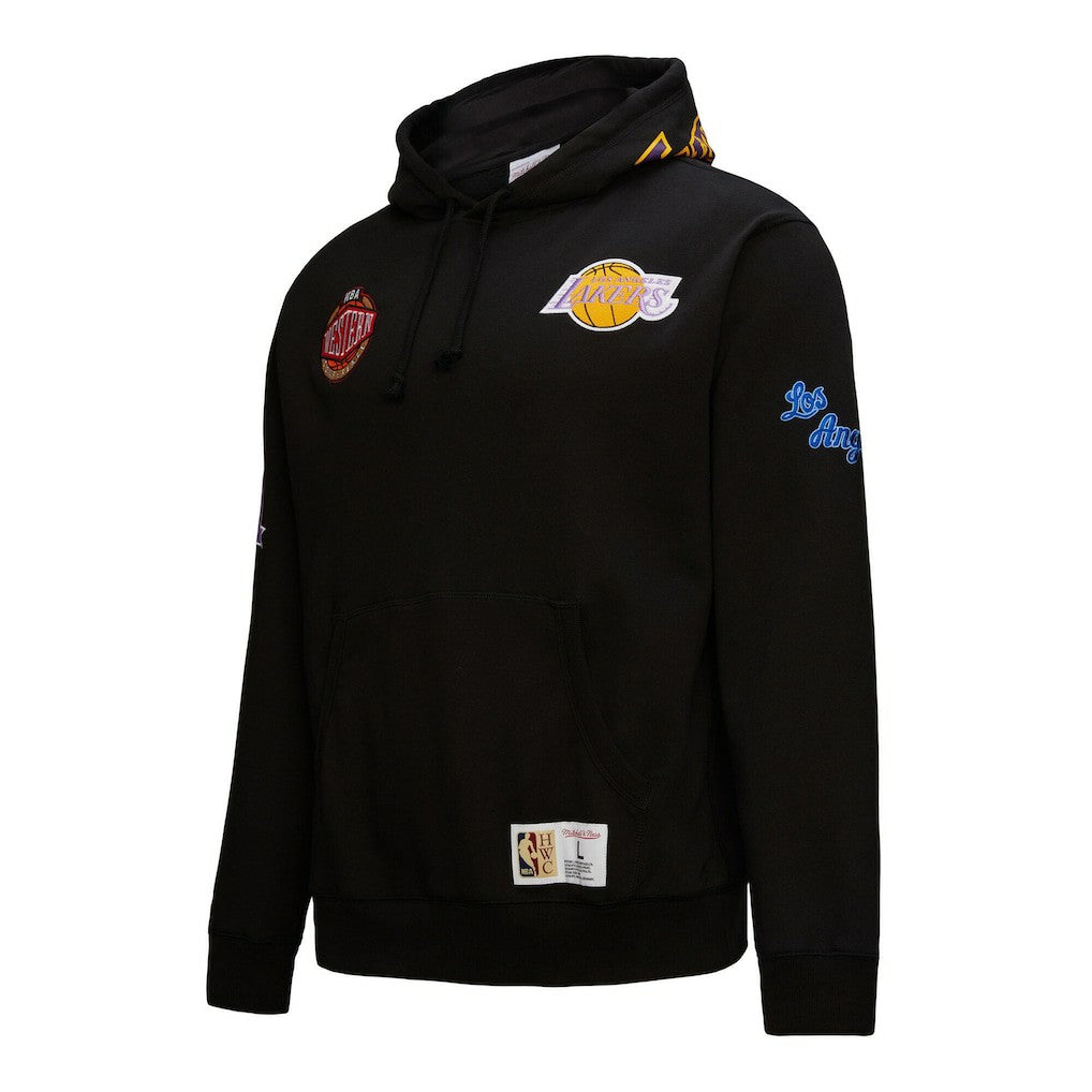 Mitchell & Ness Los Angeles Lakers Hardwood Classics Blackout Collection Pullover Hoodie Black