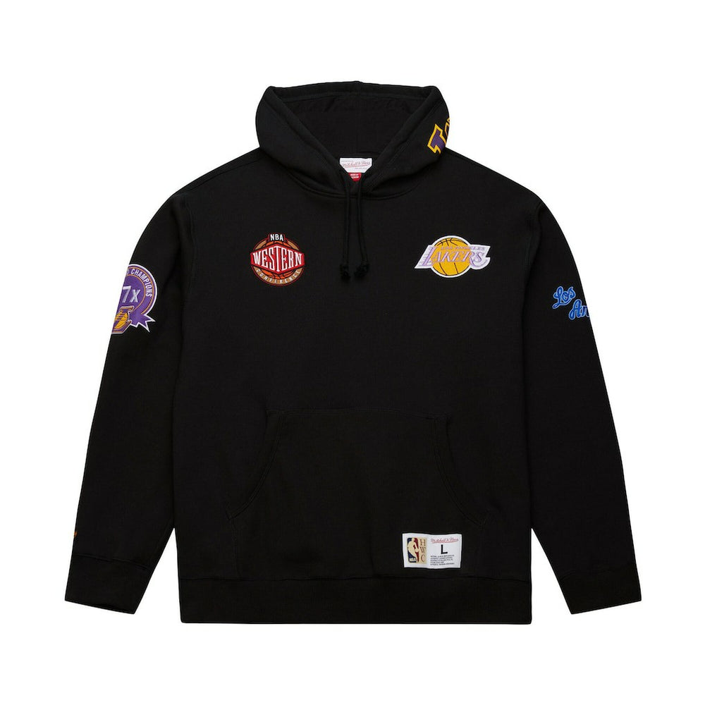Mitchell & Ness Los Angeles Lakers Hardwood Classics Blackout Collection Pullover Hoodie Black