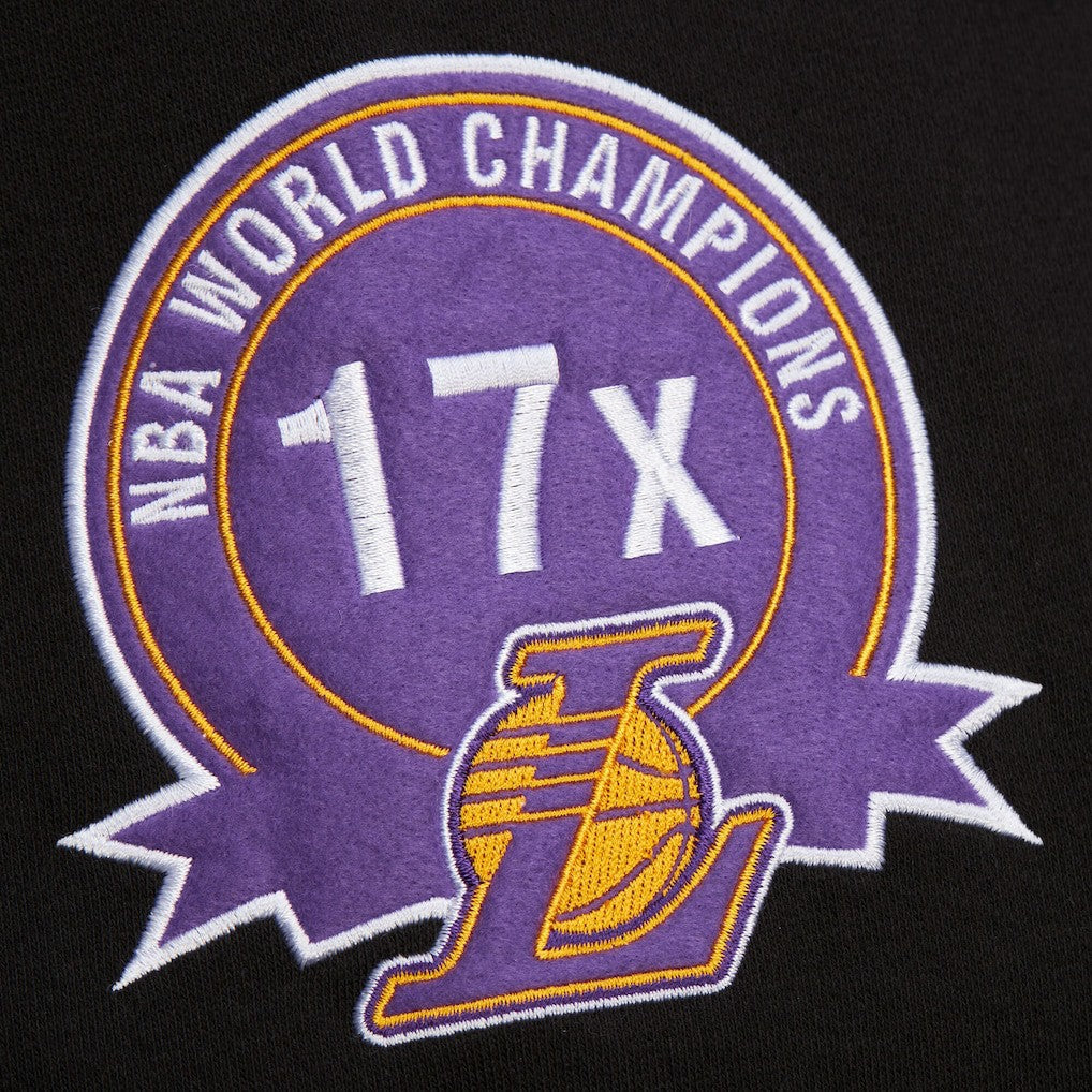 Mitchell & Ness Los Angeles Lakers Hardwood Classics Blackout Collection Pullover Hoodie Black