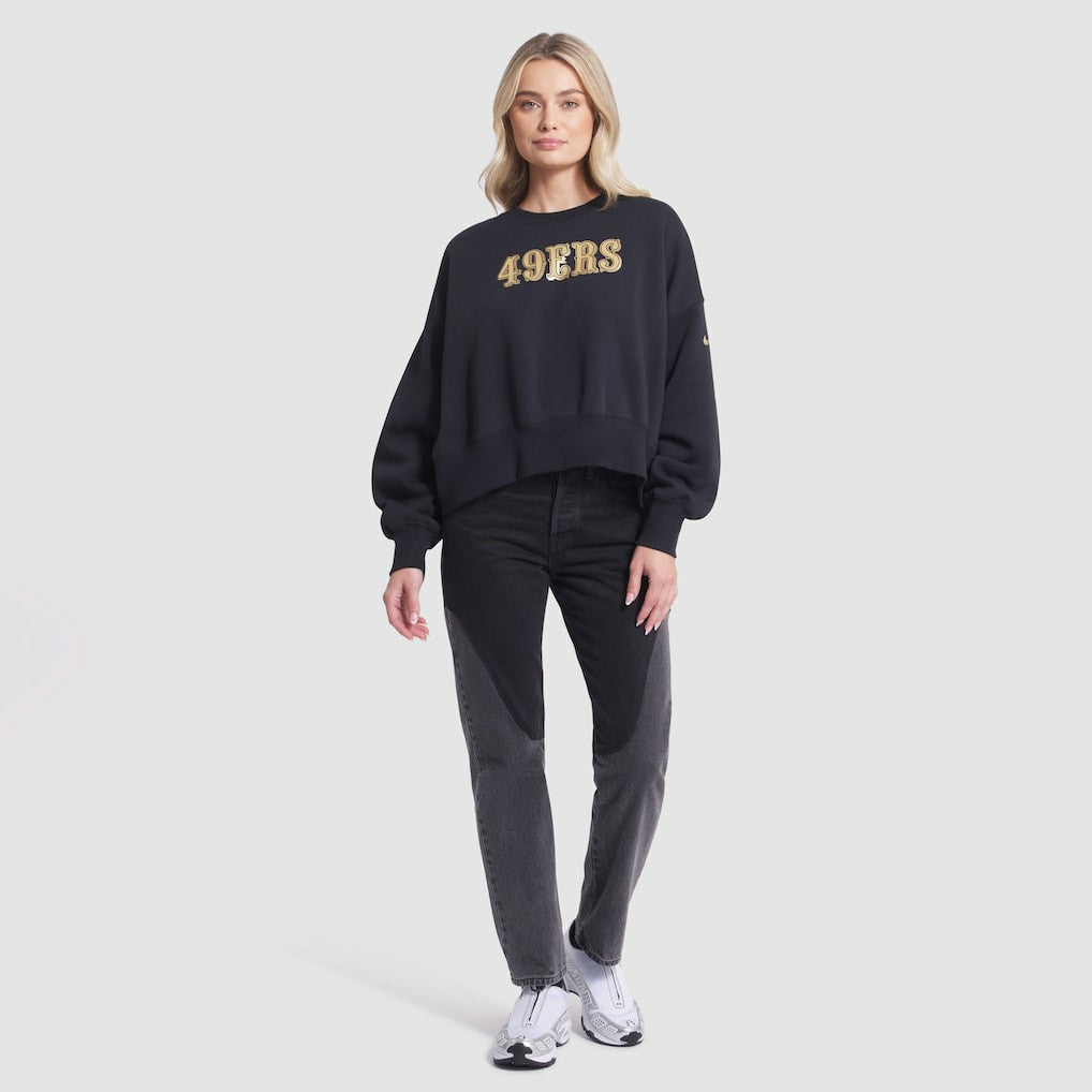San Francisco 49ers Women's 2025 Rivalries Collection Oversized Phoenix Fleece Sweatshirt - Black - Nike