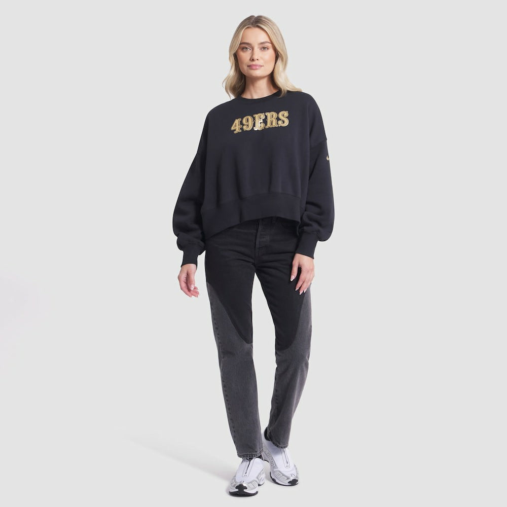 San Francisco 49ers Women's 2025 Rivalries Collection Oversized Phoenix Fleece Sweatshirt - Black - Nike