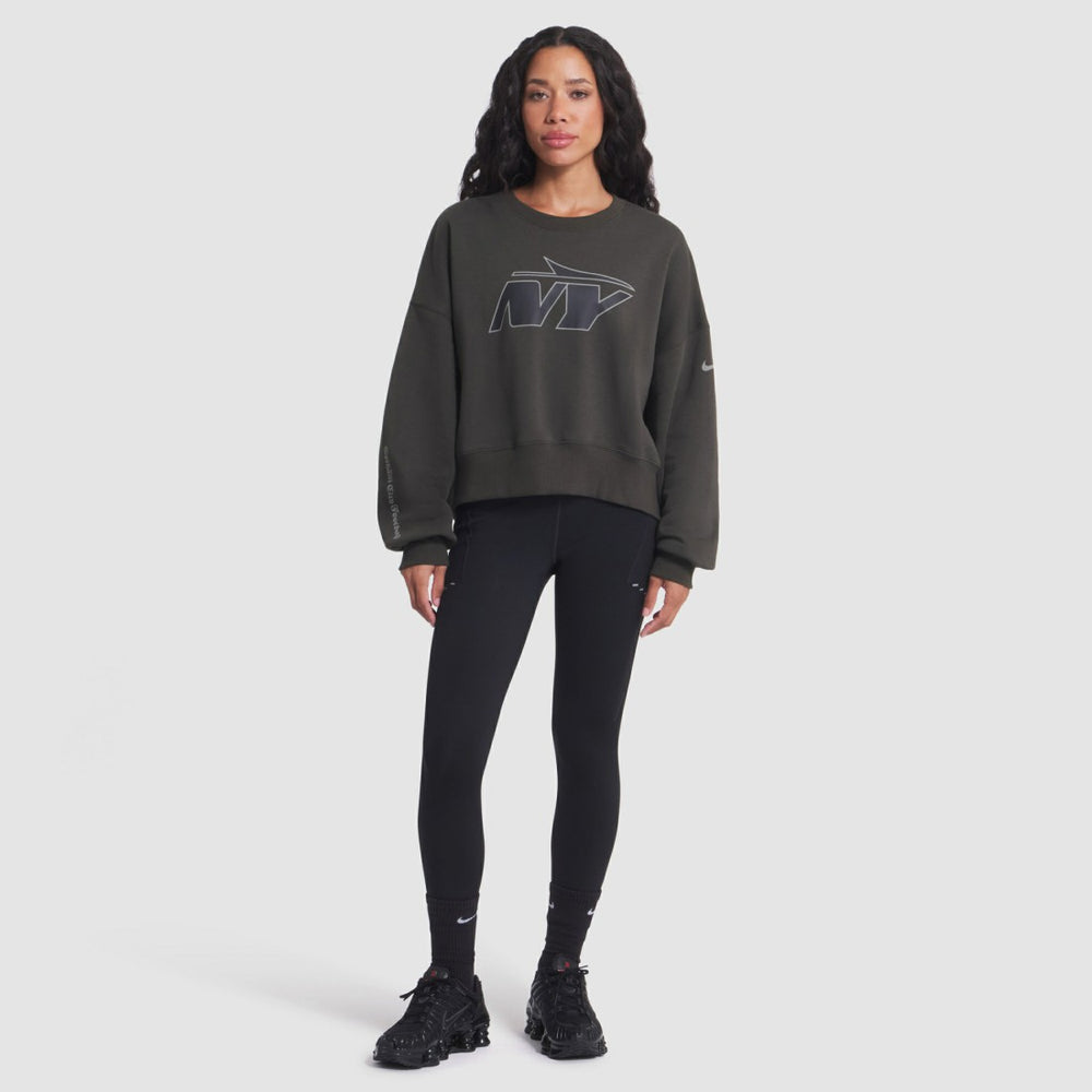 New York Jets Women's 2025 Rivalries Collection Oversized Phoenix Fleece Sweatshirt - Gotham Green - Nike