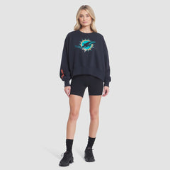 Miami Dolphins Women's 2025 Rivalries Collection Oversized Phoenix Fleece Sweatshirt - Pitch Blue - Nike