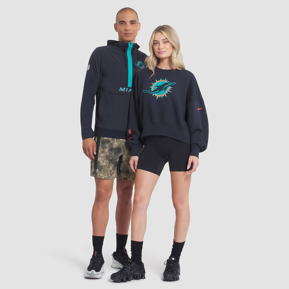 Miami Dolphins Women's 2025 Rivalries Collection Oversized Phoenix Fleece Sweatshirt - Pitch Blue - Nike