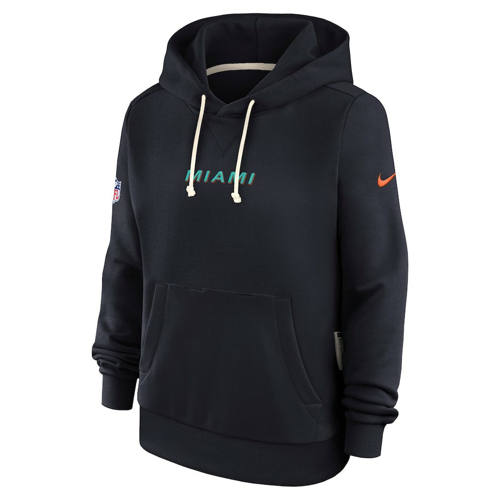 Miami Dolphins Women's 2025 Rivalries Collection Standard Issue Sideline Dri-FIT Hoodie - Pitch Blue - Nike