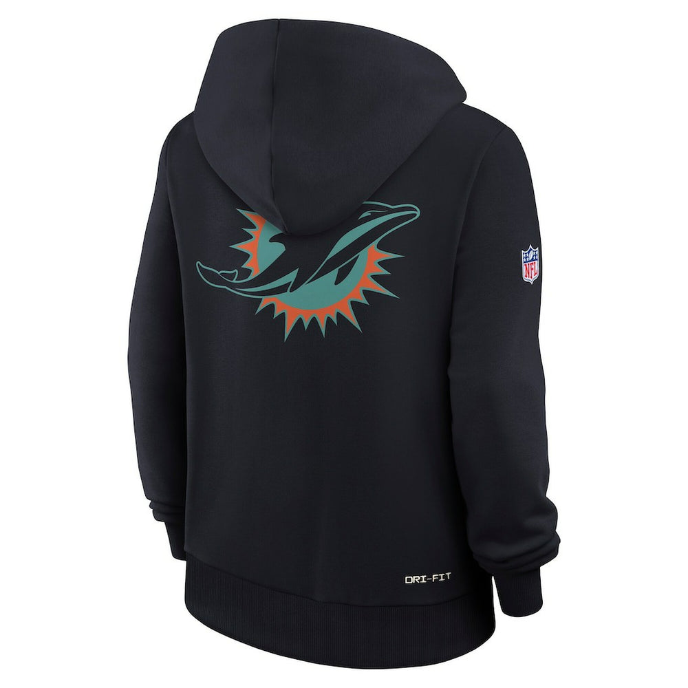Miami Dolphins Women's 2025 Rivalries Collection Standard Issue Sideline Dri-FIT Hoodie - Pitch Blue - Nike