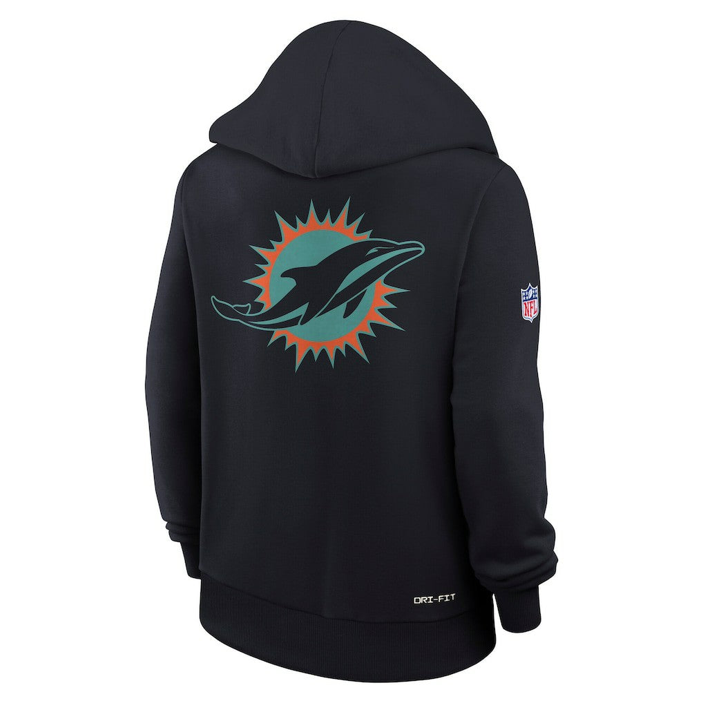 Miami Dolphins Women's 2025 Rivalries Collection Standard Issue Sideline Dri-FIT Hoodie - Pitch Blue - Nike