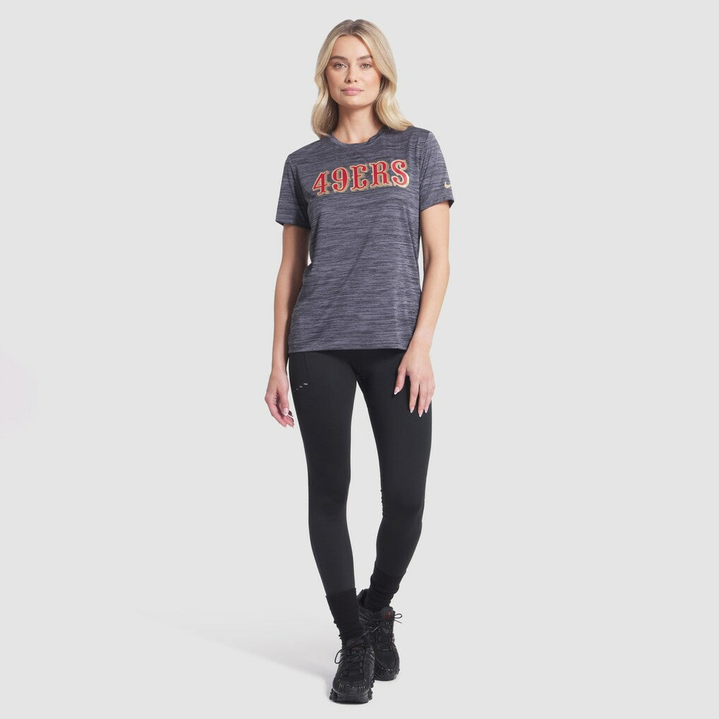 San Francisco 49ers Women's 2025 Rivalries Collection Sideline Velocity Dri-FIT T-Shirt - Heather Charcoal - Nike