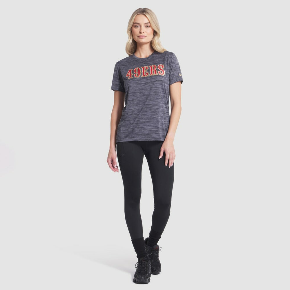 San Francisco 49ers Women's 2025 Rivalries Collection Sideline Velocity Dri-FIT T-Shirt - Heather Charcoal - Nike