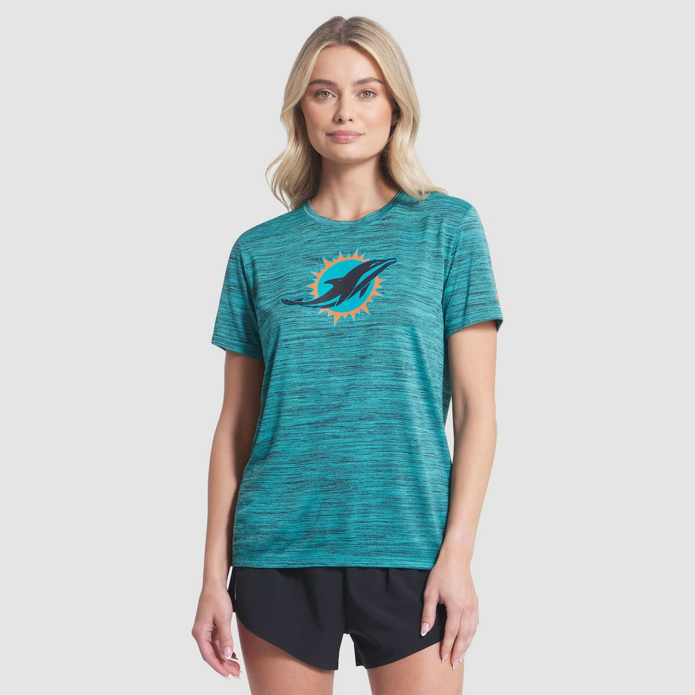 Miami Dolphins Women's 2025 Rivalries Collection Sideline Velocity Dri-FIT T-Shirt - Turbo Green - Nike