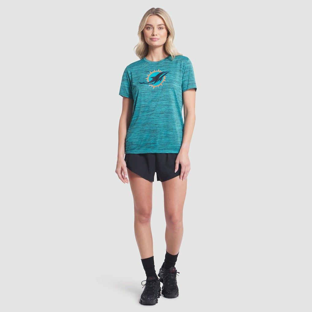 Miami Dolphins Women's 2025 Rivalries Collection Sideline Velocity Dri-FIT T-Shirt - Turbo Green - Nike