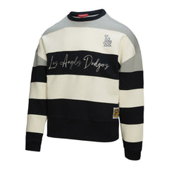 Los Angeles Dodgers Mitchell & Ness Women's Cooperstown Collection Blocked Fleece Pullover Sweatshirt- Gray/Black for sale