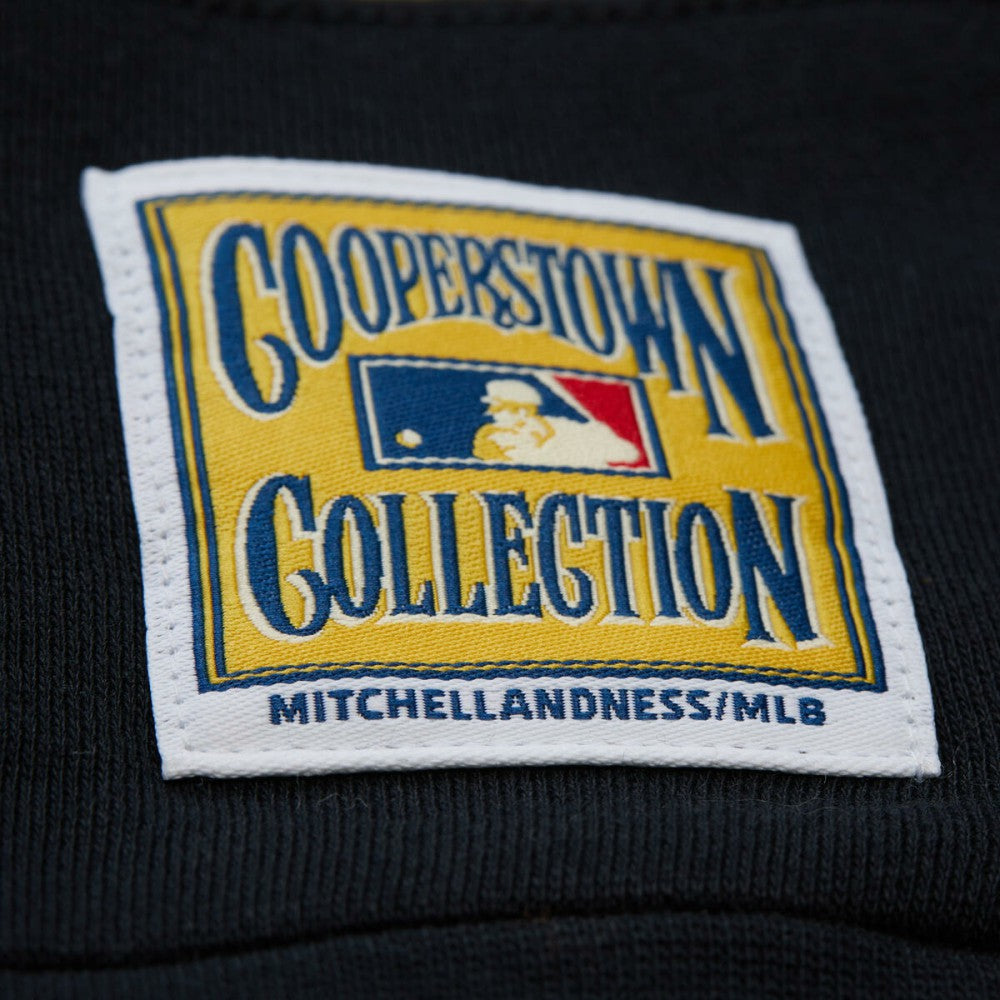 Los Angeles Dodgers Mitchell & Ness Women's Cooperstown Collection Blocked Fleece Pullover Sweatshirt- Gray/Black for sale