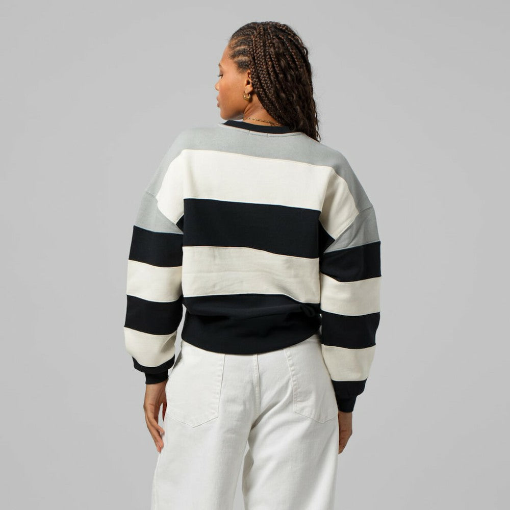 Milwaukee Brewers Mitchell & Ness Women's Cooperstown Collection Blocked Fleece Pullover Sweatshirt- Gray/Black Online