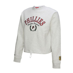 Philadelphia Phillies Mitchell & Ness Women's Cropped Toggle Pullover Sweatshirt for sale