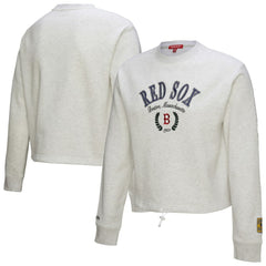 Boston Red Sox Mitchell & Ness Women's Cropped Toggle Pullover Sweatshirt Discount