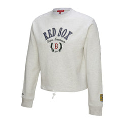 Boston Red Sox Mitchell & Ness Women's Cropped Toggle Pullover Sweatshirt Discount