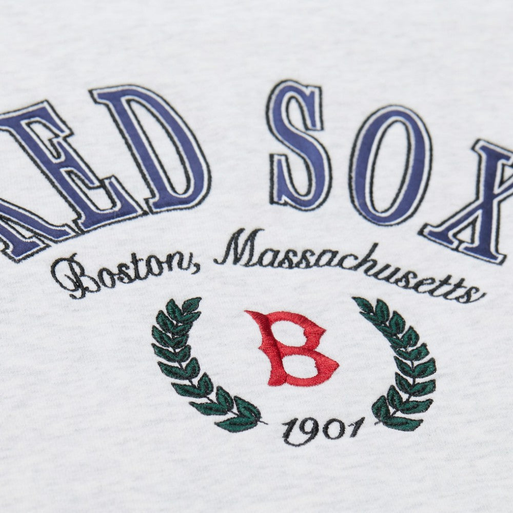 Boston Red Sox Mitchell & Ness Women's Cropped Toggle Pullover Sweatshirt Discount