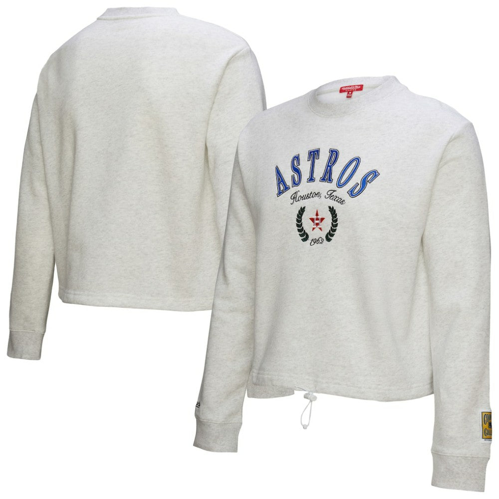 Houston Astros Mitchell & Ness Women's Cropped Toggle Pullover Sweatshirt Sale