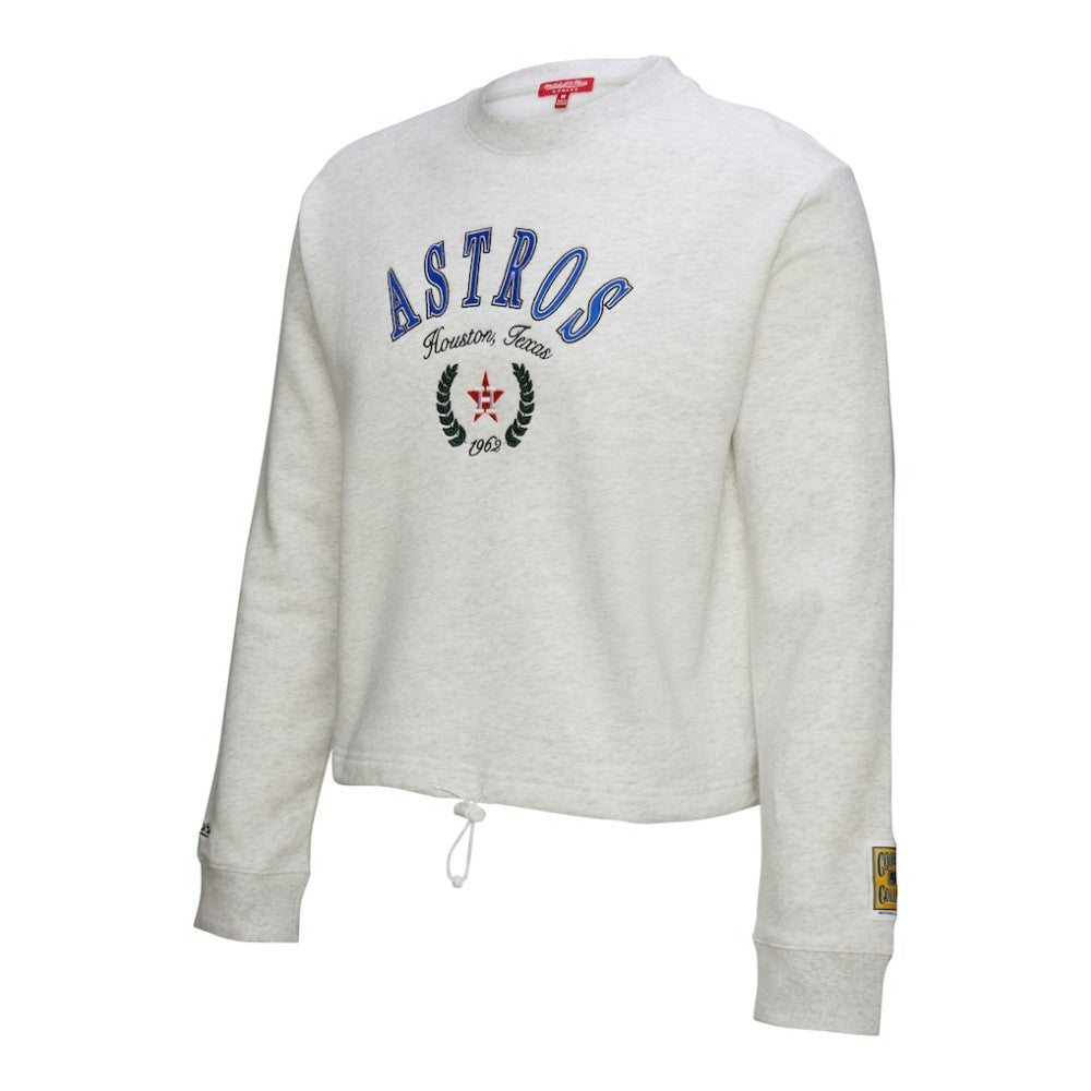 Houston Astros Mitchell & Ness Women's Cropped Toggle Pullover Sweatshirt Sale