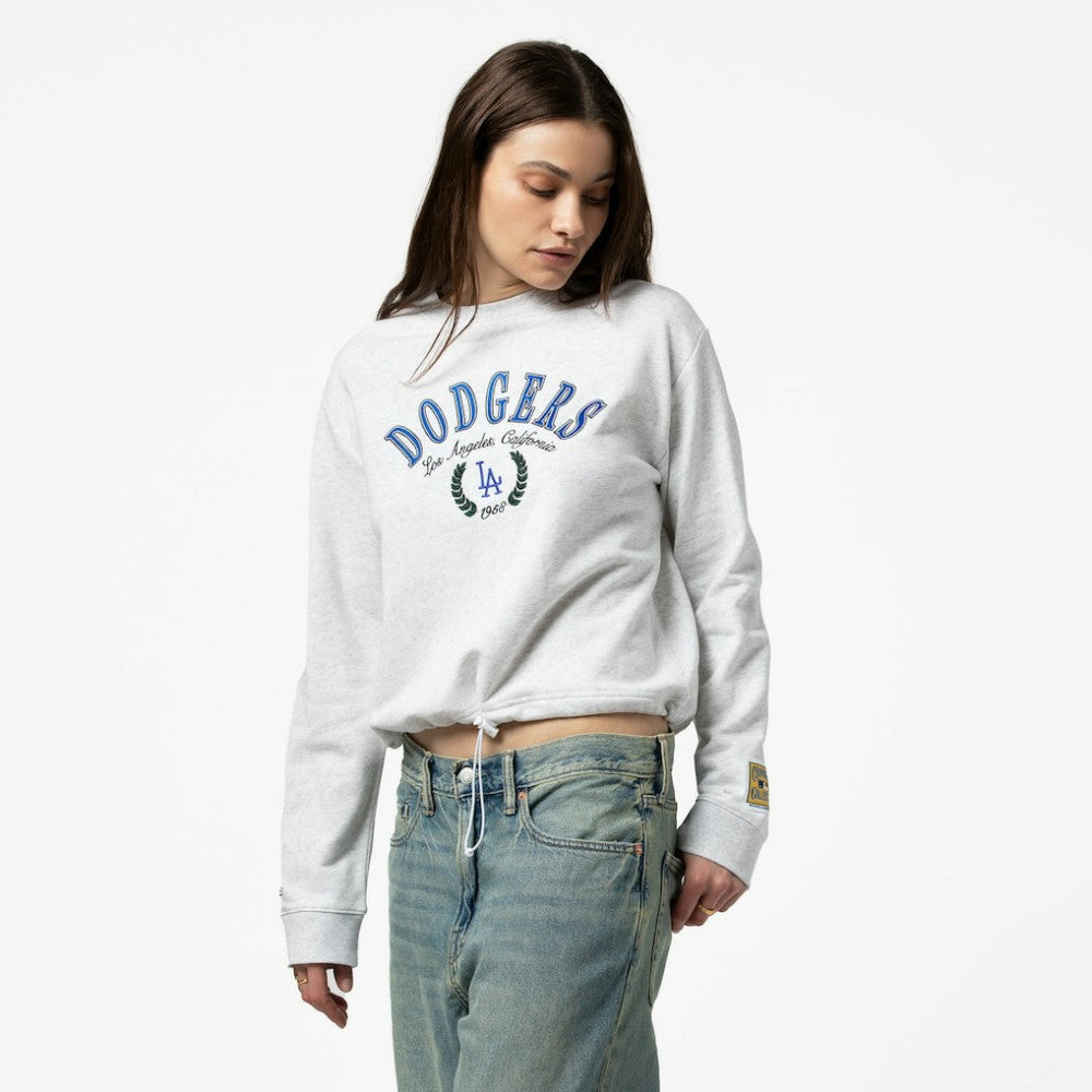 Los Angeles Dodgers Mitchell & Ness Women's Cropped Toggle Pullover Sweatshirt Discount
