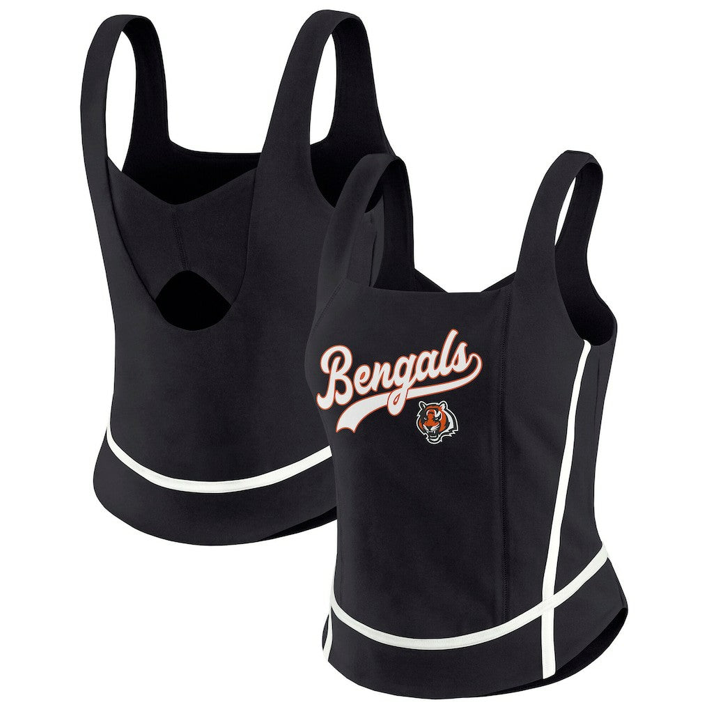 Cincinnati Bengals WEAR by Erin Andrews Women's Square Neck Tank Top - Black - NFL