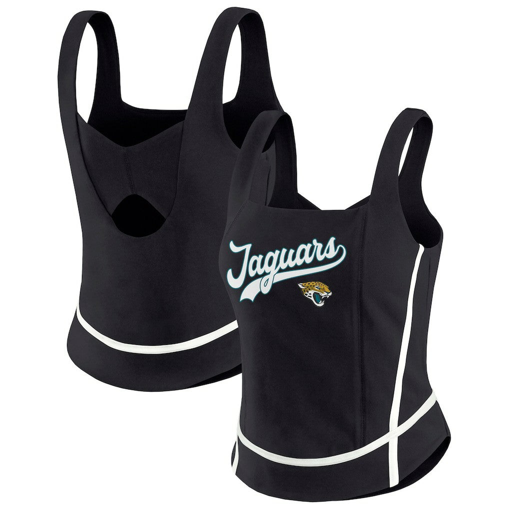 Jacksonville Jaguars WEAR by Erin Andrews Women's Square Neck Tank Top - Black - NFL