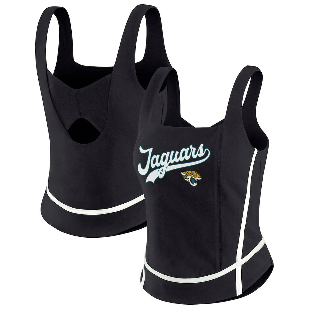 Jacksonville Jaguars WEAR by Erin Andrews Women's Square Neck Tank Top - Black - NFL