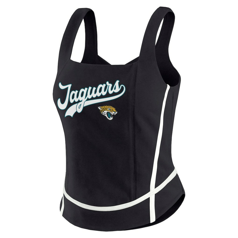 Jacksonville Jaguars WEAR by Erin Andrews Women's Square Neck Tank Top - Black - NFL