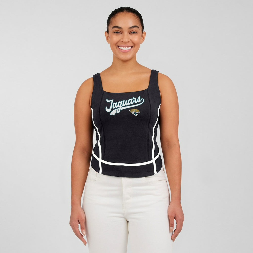 Jacksonville Jaguars WEAR by Erin Andrews Women's Square Neck Tank Top - Black - NFL