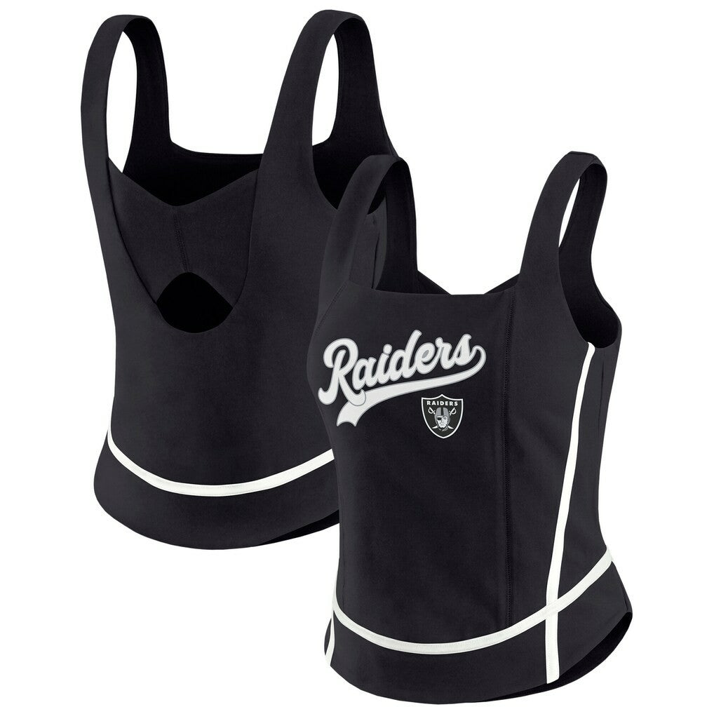 Las Vegas Raiders WEAR by Erin Andrews Women's Square Neck Tank Top - Black - NFL