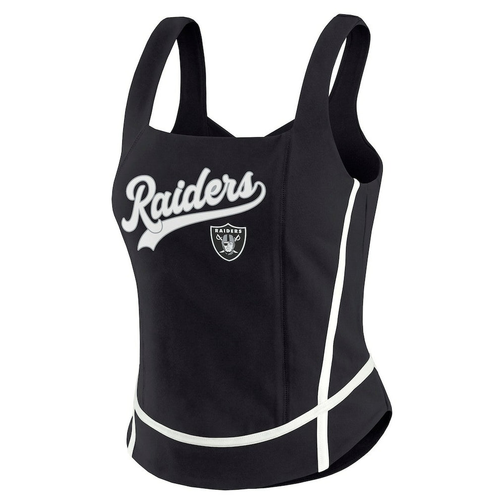 Las Vegas Raiders WEAR by Erin Andrews Women's Square Neck Tank Top - Black - NFL