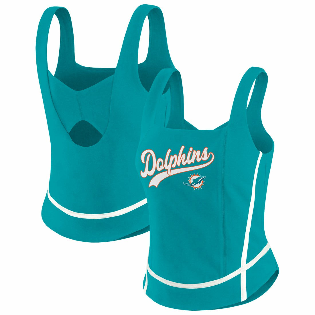 Miami Dolphins WEAR by Erin Andrews Women's Square Neck Tank Top - Aqua - NFL