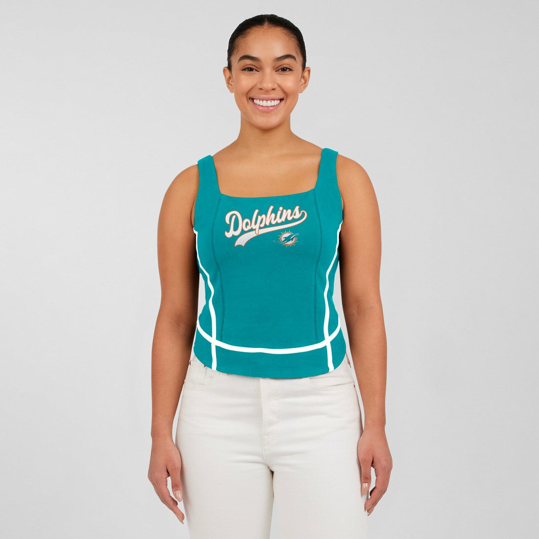 Miami Dolphins WEAR by Erin Andrews Women's Square Neck Tank Top - Aqua - NFL