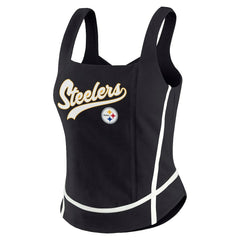 Pittsburgh Steelers WEAR by Erin Andrews Women's Square Neck Tank Top - Black - NFL